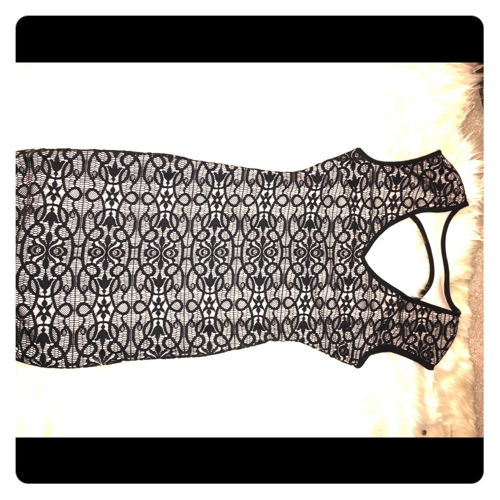 Black lace mini dress